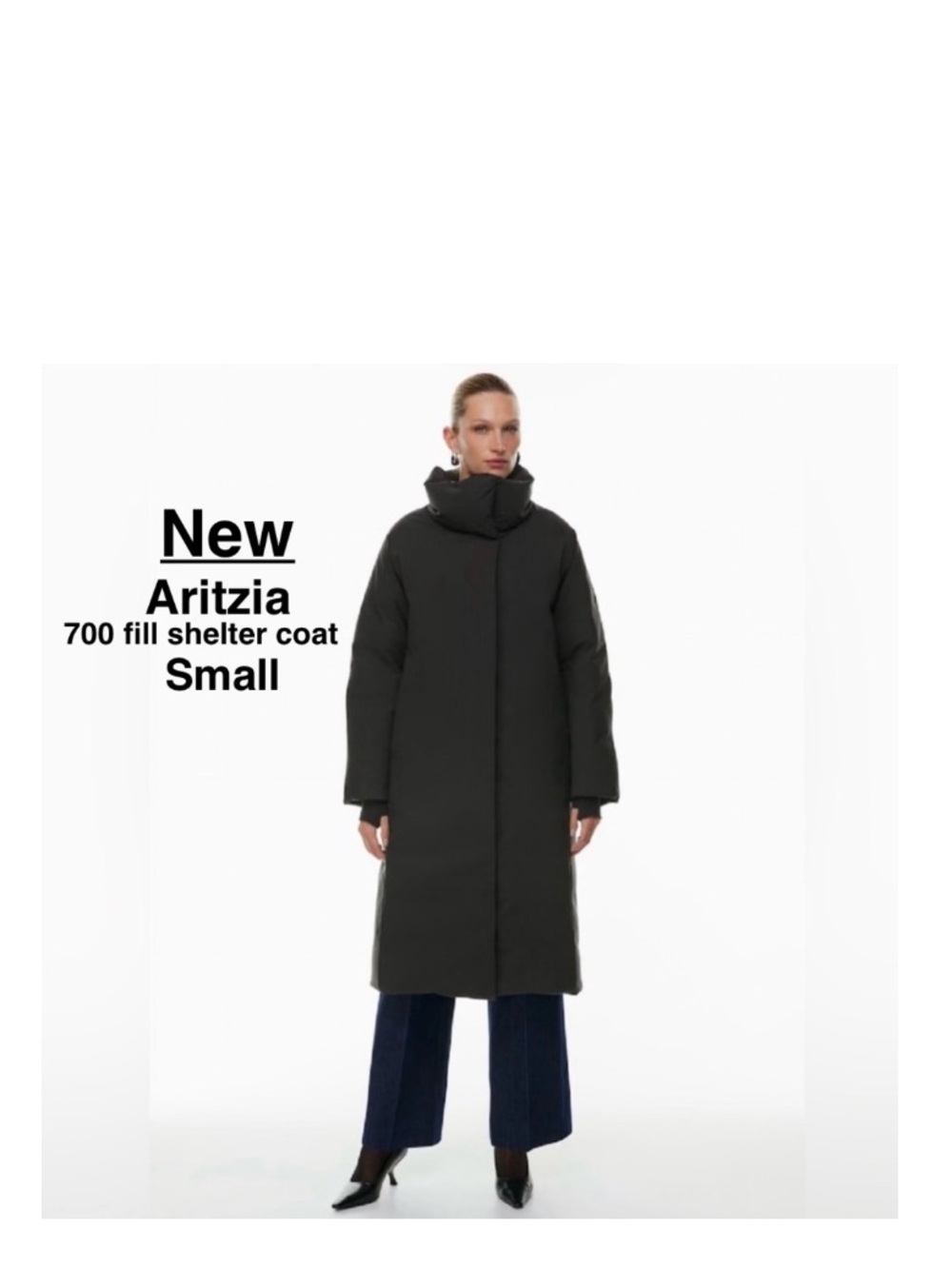New Aritzia Babaton Shelter Coat Size Small with tags in Black ⭐️⭐️⭐️⭐️